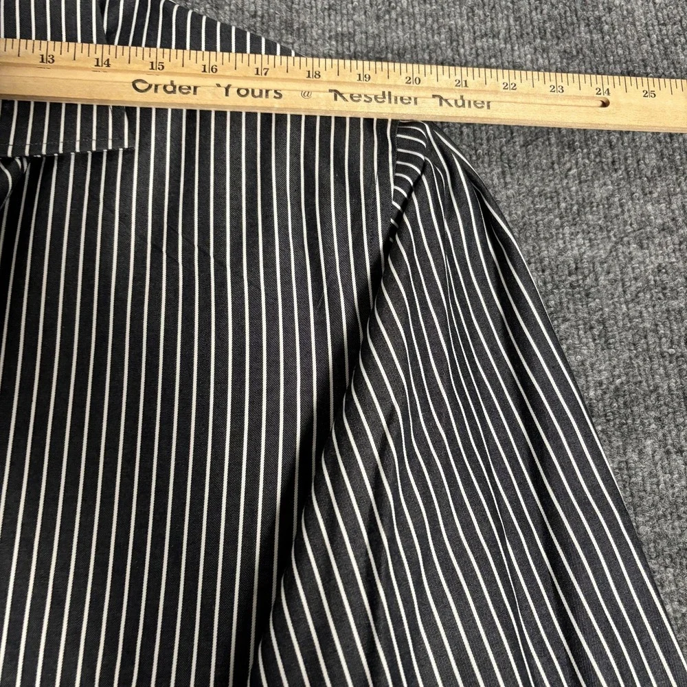 Banana Republic Shirt Mens XL Black White‎ Stripe Button Up Long Sleeve Cotton